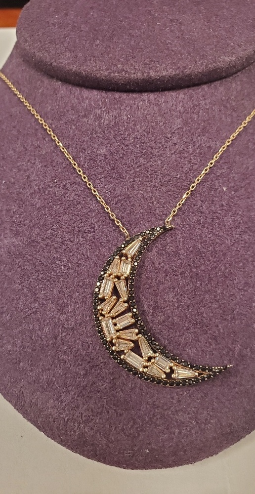 BLACK SAPPHIRE MOON PENDANT